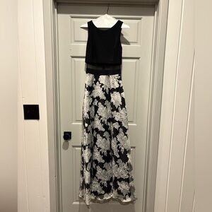 Betsy & Adam Black and White Formal Gown